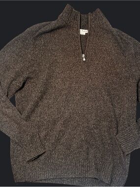 Enzo Mantovani 100% Wool Quarter Zip Sweater Men’s Gray Heather Size L